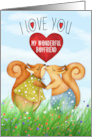 for Boyfriend Squirrels in Love Valentine’s Day card