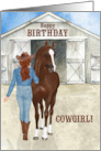 Cowgirl Birthday Country Western Theme card
