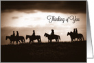 Thinking of You Western Cowboys on Horseback Blank card