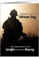Veterans Day Military Soldier Sunset Silhouette card