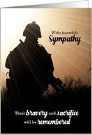 Sympathy for Loss of a Soldier Military Sunset Silhouette card