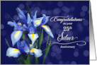 25th Silver Wedding Anniversary Purple Iris Flower card