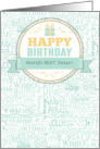 Babysitter’s Birthday Mint Green and Yellow card