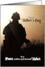 Military Themed Father’s Day Military Soldier Sunset Silhouette card