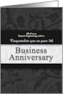 5th Business Anniversary Congratulations Black and Silver card