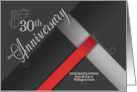 30th Business Anniversary Congratulations Shades of Gray with Red card