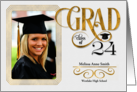 Graduation Announcement Faux Gold Leaf Class of 2024 Photo card