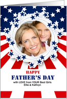 Patriotic Father’s Day for Dad Serving with Photo and Custom Text card