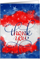 Military Thank You Red White and Blue Blank card