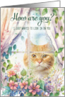 Get Well for Cat Lover with Kitty in a Garden Window card