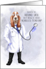 Achilles Tendon Surgery Get Well Funny Hound Dog Doctor Humor card