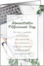 Administrative Professionals Day Office Desk and Botanicals card