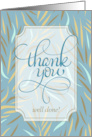 Thank You for a Job Well Done Sky Blue Botanical Earthy Tones card