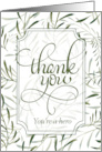 Hero or Good Deed Thank You Sage Green Botanical on White card