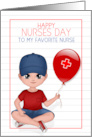 Nurses Day All Week Long Little Boy Light Skin Red Balloon card
