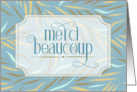 Merci Beaucoup French Thank You Sky Blue Botanical card