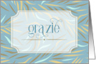 Grazie Italian Thank You Sky Blue Botanical card