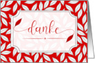 Danke German Thank You in Red Botanical Blank Inside card