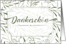 German Thank You Sage Green Botanical on White Blank Inside card