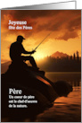 French Father’s Day Fisherman Sunrise Lake card