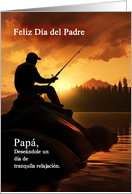 Spanish Father’s Day Fisherman Fishing Sunrise Lake card