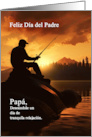 Spanish Father’s Day Fisherman Fishing Sunrise Lake card