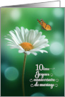 10th French Wedding Anniversary Anniversaire dixime White Daisy card