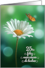 25th Spanish Anniversario Wedding Anniversary White Daisy card