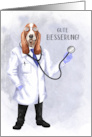 Get Well Gute Besserung German Funny Hound Dog Doctor card