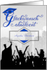 German Graduation Congratulations in Blue and Black with Name card