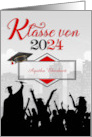 German Language Class of 2024 Graduation Announcement in Red card