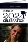 Class of 2024 Graduation Party in Navy Blue and White Photo card