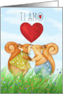 Italian I Love You Romantic Squirrels Ti Amo card