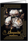 Italian Loss of an Aunt Sympathy Magnolia Blooms on Black card