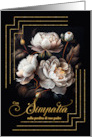 Italian Loss of a Father Sympathy Magnolia Blooms on Black card