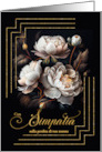 Italian Loss of a Grandfather Sympathy Magnolia Blooms on Black card