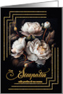 Italian Loss of a Grandmother Sympathy Magnolia Blooms on Black card