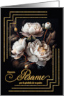 Spanish Loss of a Father Sympathy Magnolia Blooms on Black card