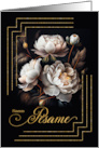 Spanish Sympathy Magnolia Blooms on Black card