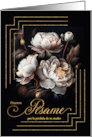 Spanish Loss of a Mother Sympathy Magnolia Blooms on Black card