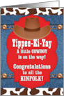 Expecting a Boy Western Themed Cowboy Congratulations card