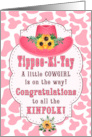 Expecting a Girl Pink Western Cowgirl Theme Congratulations card