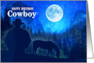 Cowboy Birthday Western Themed Moonlit Mountains card
