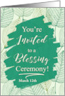 Business Blessing Ceremony Invitation Green Leaves card