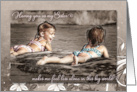 for Twin Sister on Twins Day Girls on the Beach Tinted Photograph card