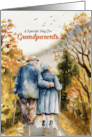 Grandparents Day Senior Couple Woodland Path in Autumn card