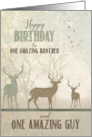 for Brother Birthday Deer in the Woodland Forest card