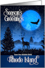 Rhode Island The Ocean State Season’s Greetings Deer card