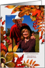 Business Thanksgiving Harvest Leaves and Berries with Photo card