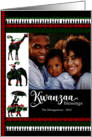 Kwanzaa Green Red and White with Cultural Elements with Photo card